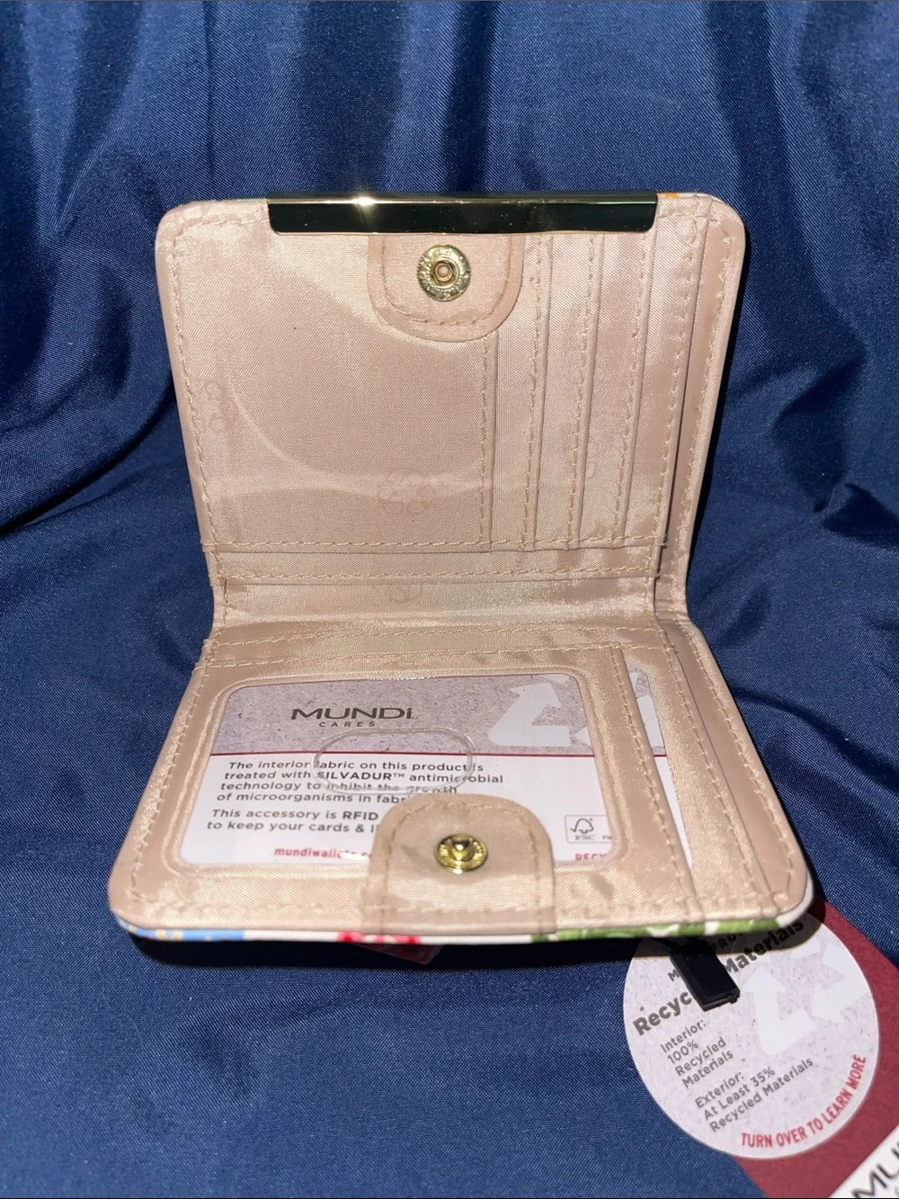 Mundi White Holiday Ornament & Greenery RFID Bi-Fold Wallet
